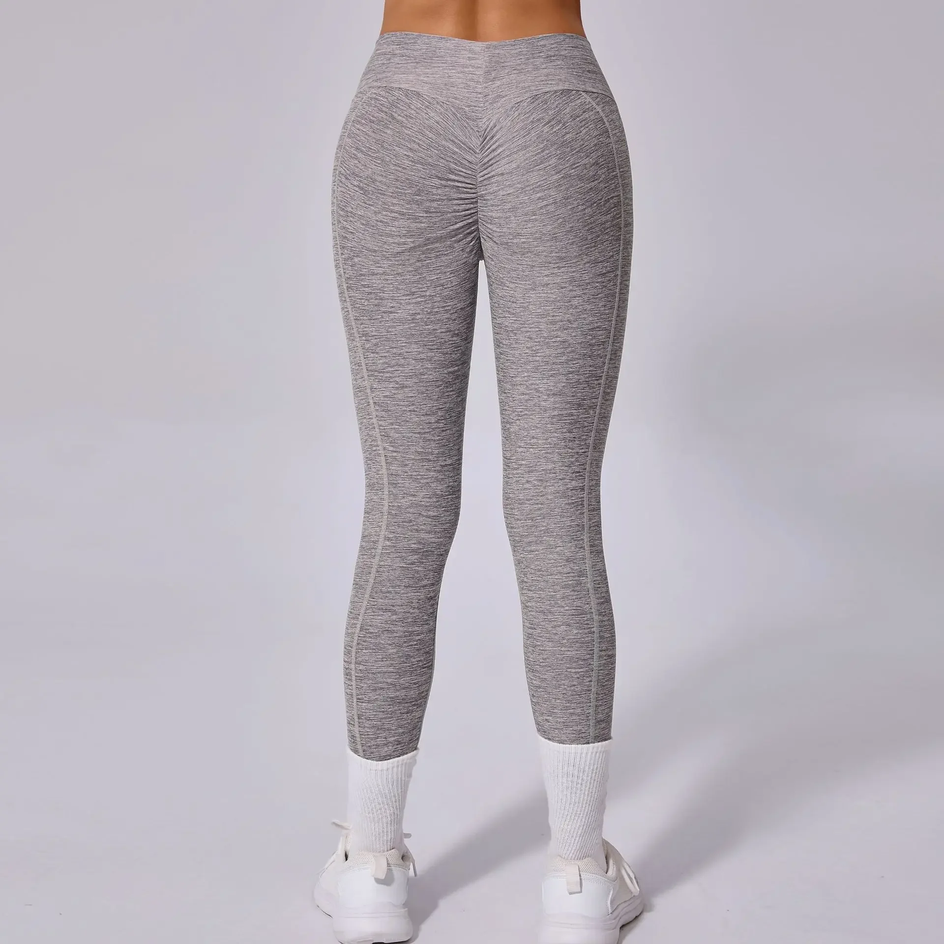 Leggings fitness Leggings sportivi da donna Leggings da yoga solidi elastici a vita alta Palestra da jogging Pantaloni slim push up ad asciugatura rapida Donna