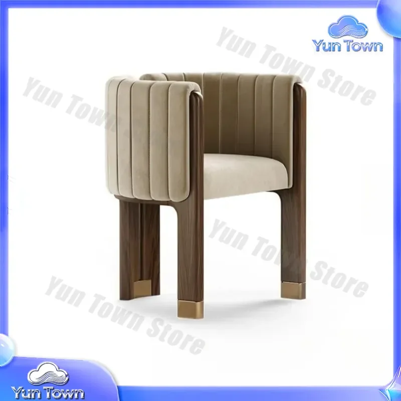 Solid Wood Dining Chair for Guangdong Foshan Italian Style Simple Armrest Chair for Designer Back Hotel Box Western
