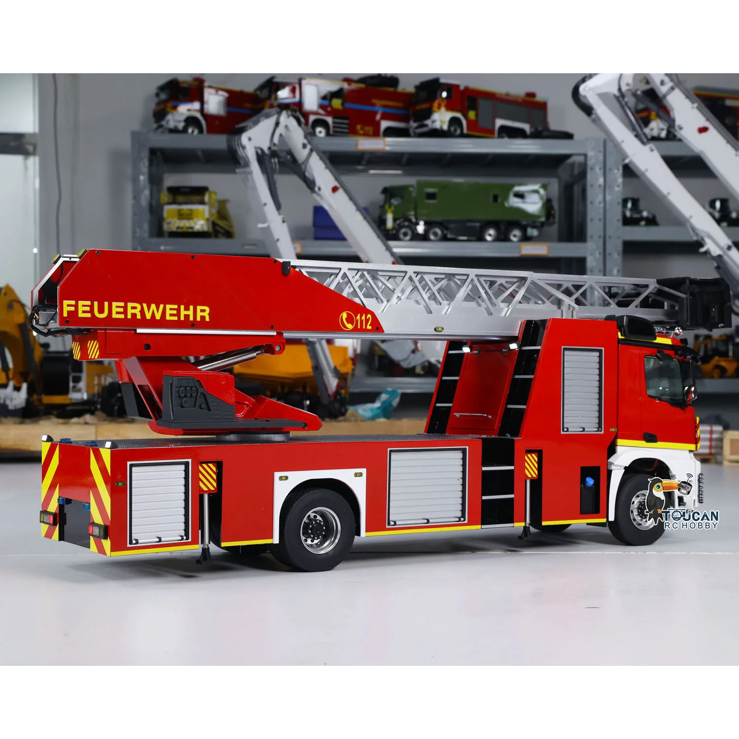 

RC Fire Truck Toys 1:14 Rescue Fire Vehicle Painted Finished Radio Control Trucks Light Sound Motor Car for Boys