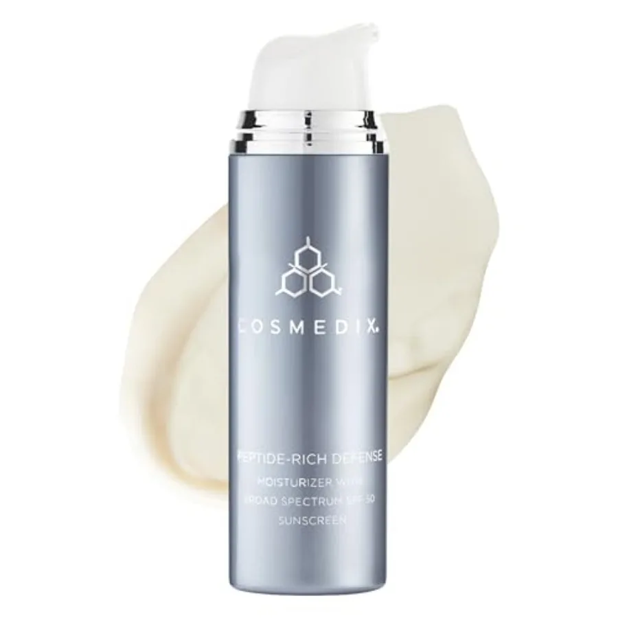 

Peptide-Rich Defense Face Moisturizer - Hydrating Face Lotion with Broad Spectrum SPF 50 Sunscreen for Dark Spots, Fine Lines W