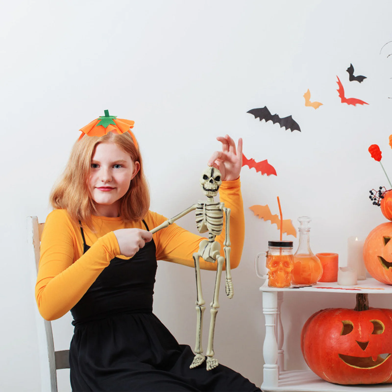 Pieza de cabeza de calabaza para disfraz de fiesta, accesorios para Halloween, diadema, sombrero, accesorio para el cabello