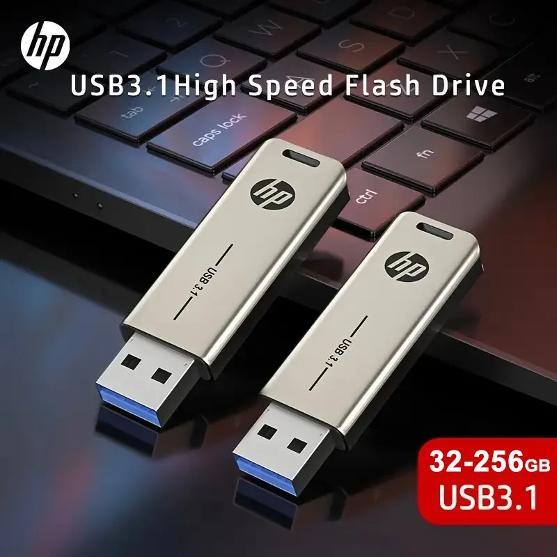 HP USB 3.1 Metal USB Flash Drive 32GB 64GB 128GB 256GB Pen Drive Creative Personality Car Music Gift High-Speed USB PenDrive