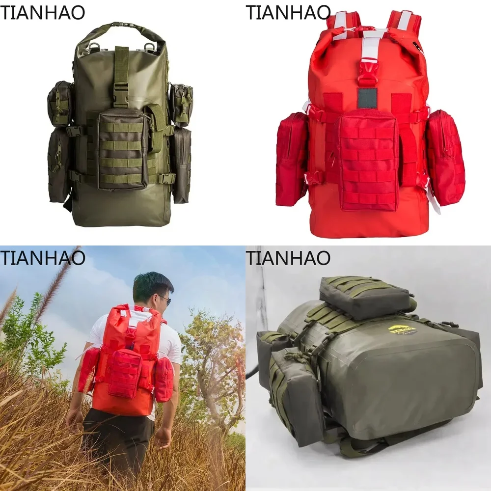 PVC Tarpaulin Drying Bag 40 Liter Welded Waterproof Emergency Life Saving Backpack