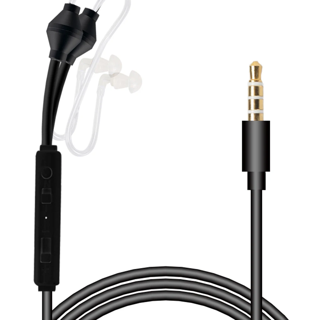 Антирадиационные бинауральные наушники, стереонаушники с микрофоном, универсальные акустические наушники с воздушной трубкой 3,5 мм