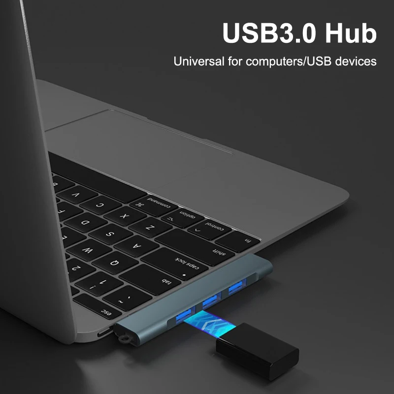 Универсальный компактный USB-концентратор 4 в 1, мини-док-станция USB2.0/USB3.0 PD, высокоскоростной USB-концентратор для портативных компьютеров, аксессуары