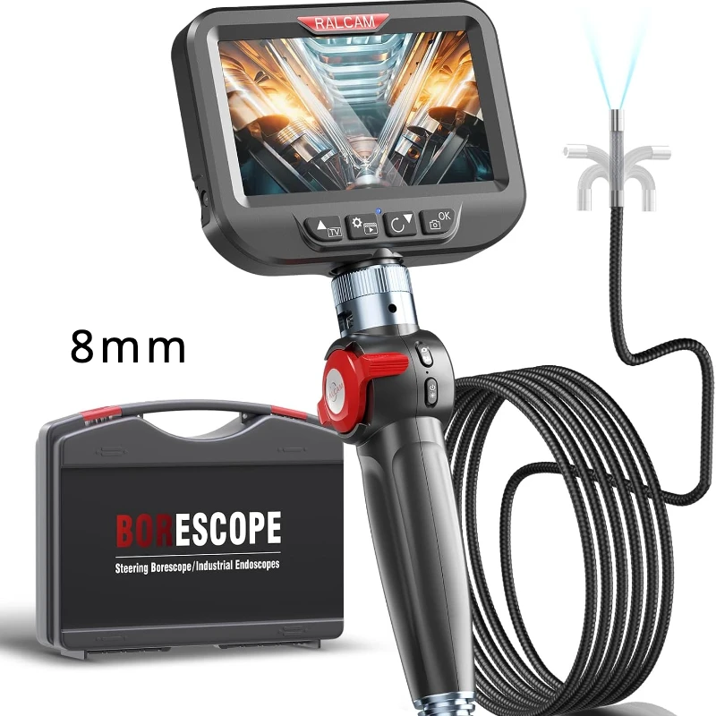 Ralcam Articulating Borescope - Endoscope 6.2mm Inspection Camera Cameras with 6 LED, IP67 Waterproof Semi Rigid Cable image 3