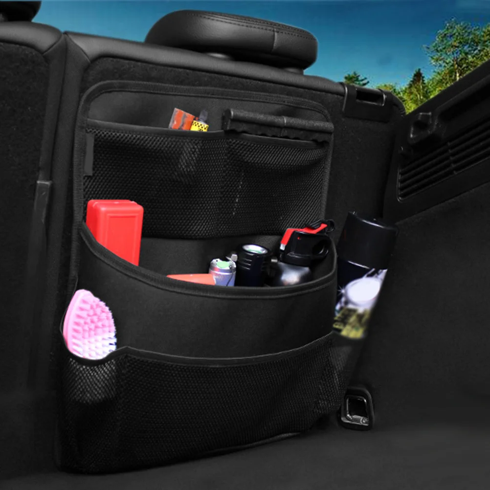 

Trunk Organizer Car Back Seat Storage Bag Heavy Duty Oxford Cloth Mesh Organizer for Drinks Gear