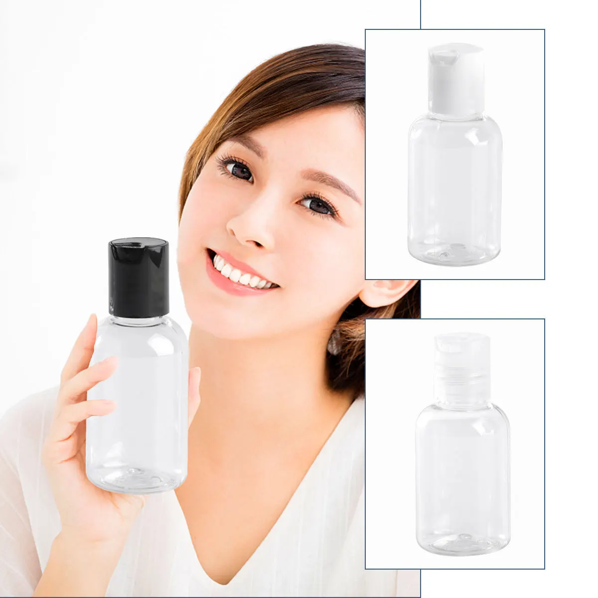 12pçs dispensador de loção, garrafas de plástico, recipientes recarregáveis portáteis 50ml para viagem, shampoo, sabonete para as mãos, gel de lavagem corporal