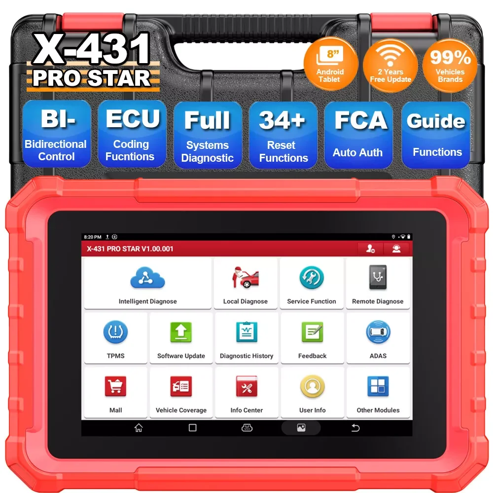 

LAUNCH X431 PRO STAR Car Diagnostic Tool OBD2 Full System Bi-directional DOIP CAN FD FCA AutoAuth PMI Programmable 34+Resets