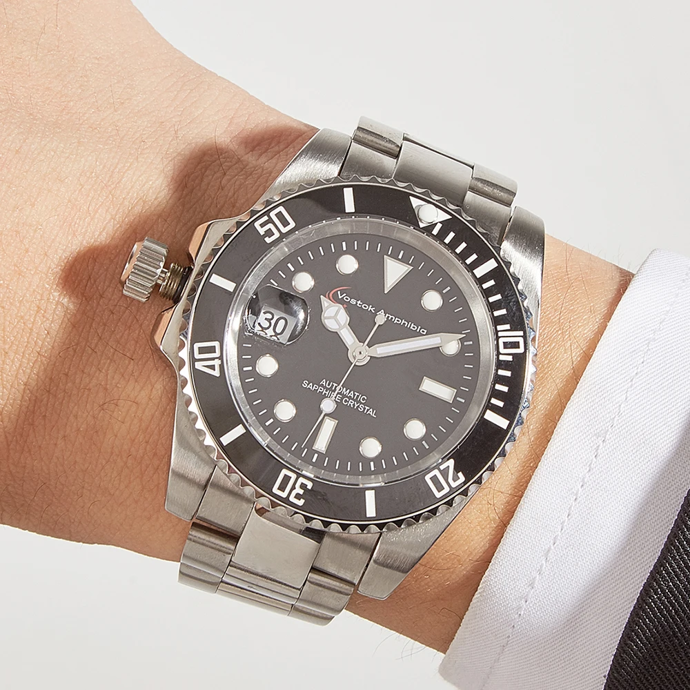 

Left Handed Mechanical Watch 200M Waterproof Men Automatic Wristwatch for Southpaw Unique Male Timepieces Luxury Sapphire Uhr