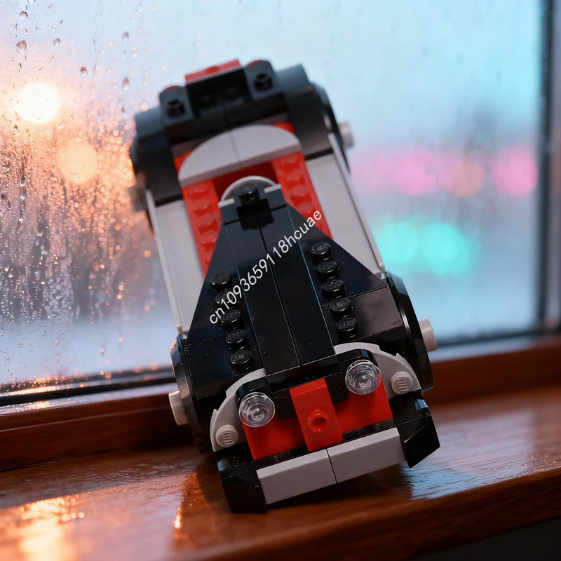 

138pcs MOC Vintage Racing Car Wednesday Model Building Blocks Architecture Christmas Gifts Toys Creative Education Brick Kids