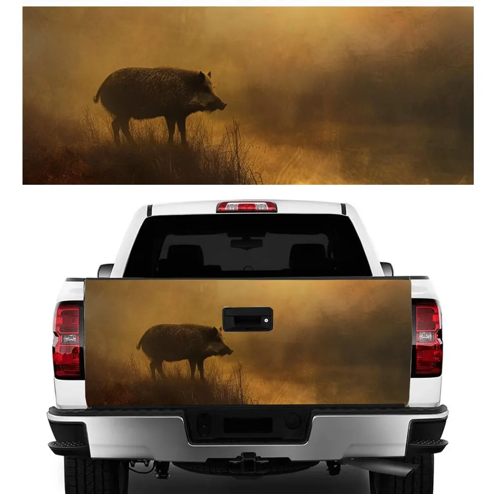 

Misty Wild Boar Pig Animal Print Car Tail Trunk Protect Vinly Decal Auto Accessories Hood Decoration Sticker for Off-road Pickup
