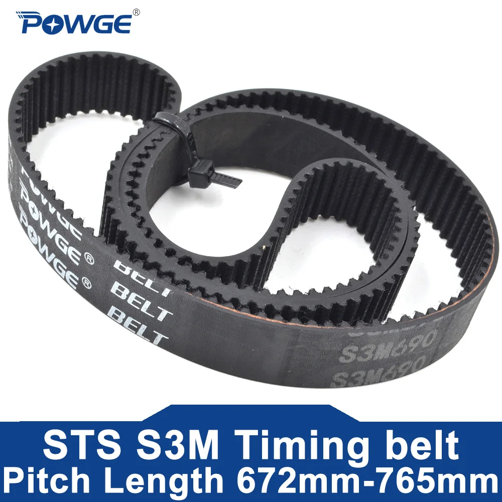 

POWGE STD S3M Timing belt Lp=672 675 684 687 690 693 699 708 711 714 720 726 732 738 741 750 753 756 762 765 Width 6-25mm Rubber