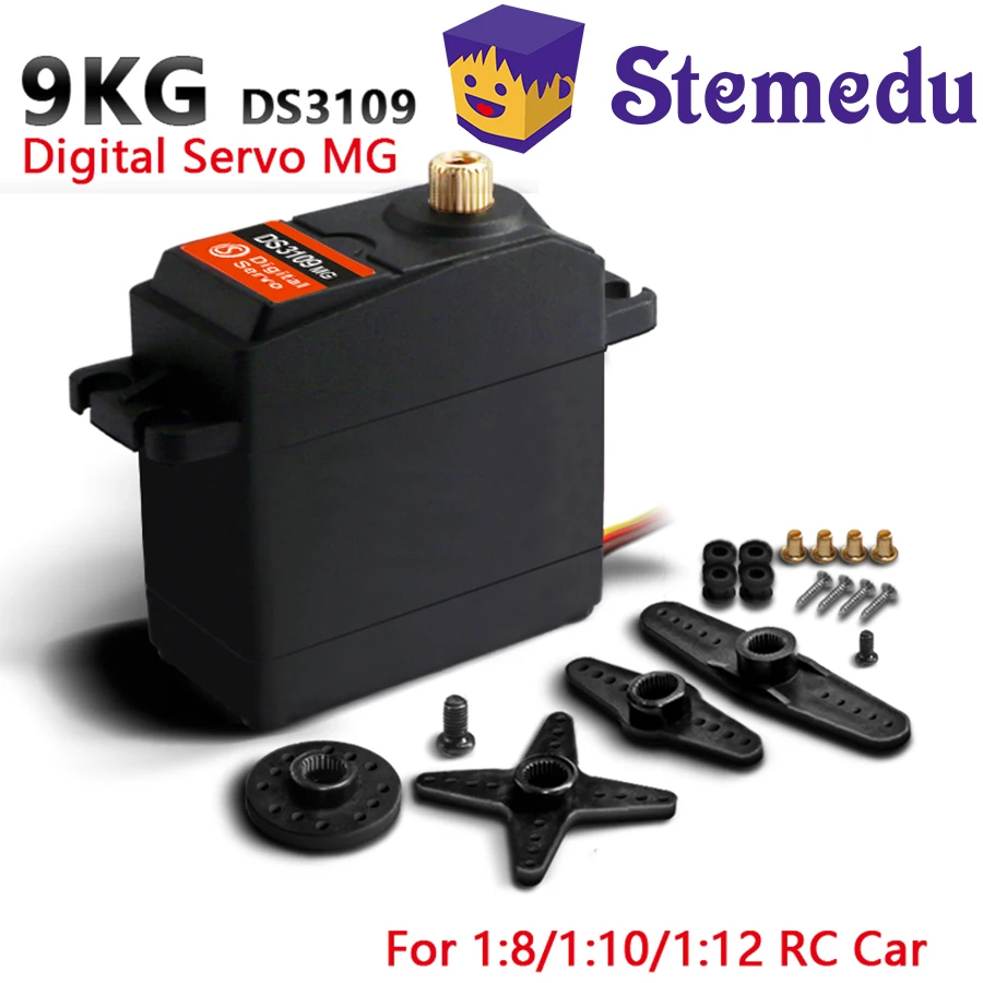 DS3109MG 9kg Servo kecepatan tinggi Metal Gear Digital Servo Baja servios untuk 1/8 1/10 1/12 mobil RC mainan Drone Model pesawat