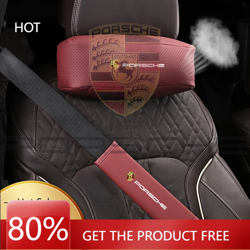 

Наклейка на автомобиль Porsche, подушка для подголовника, защита ремня безопасности, наплечник для Porsche Panamera, Cayenne, Taycan, 911, 718, Macan