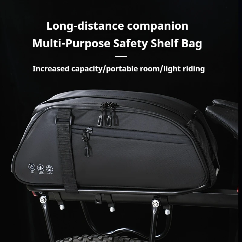 OFFBONDAGE Saddlebag Multifunctional Rack Bag Top Tube Bag Reflective Waterproof Handheld Large Capacity Adjustable Bicycle Bag