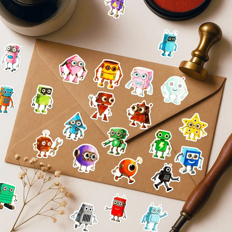 56PCS Cartoon Persönlichkeit Roboter Kreative Graffiti Dekorative Aufkleber