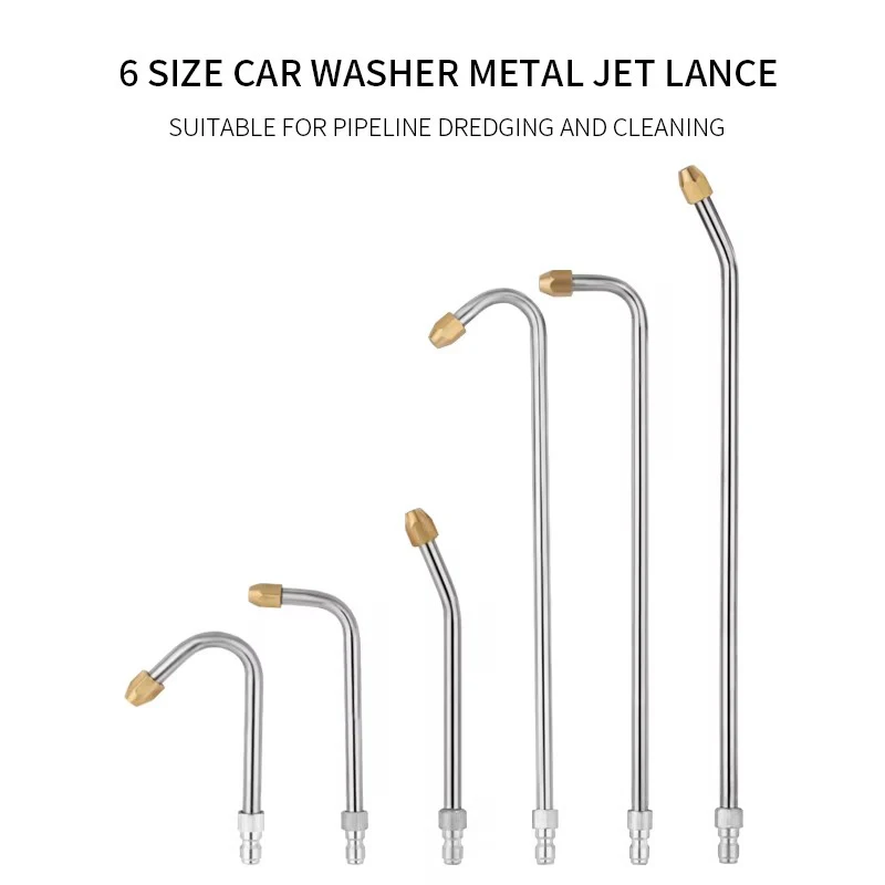 6 Size Car Washer Multi-Angled Metal Rod Jet Lance For High Pressure Washer Water Gun Extension Wand Lance For Pressure Cleaner