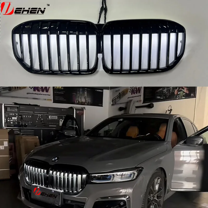 

For BMW 7 Series G11 G12 730i 740i 750i 740e 730d 2020-2022 Front Bumper Kidney Grille Hood Racing LED Grills