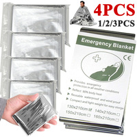 1-4PCS Outdoor Emergency Survival Blanket First Aid Rescue Kit Waterproof Waterproof Foil Thermal Camping Military Blanket Hot