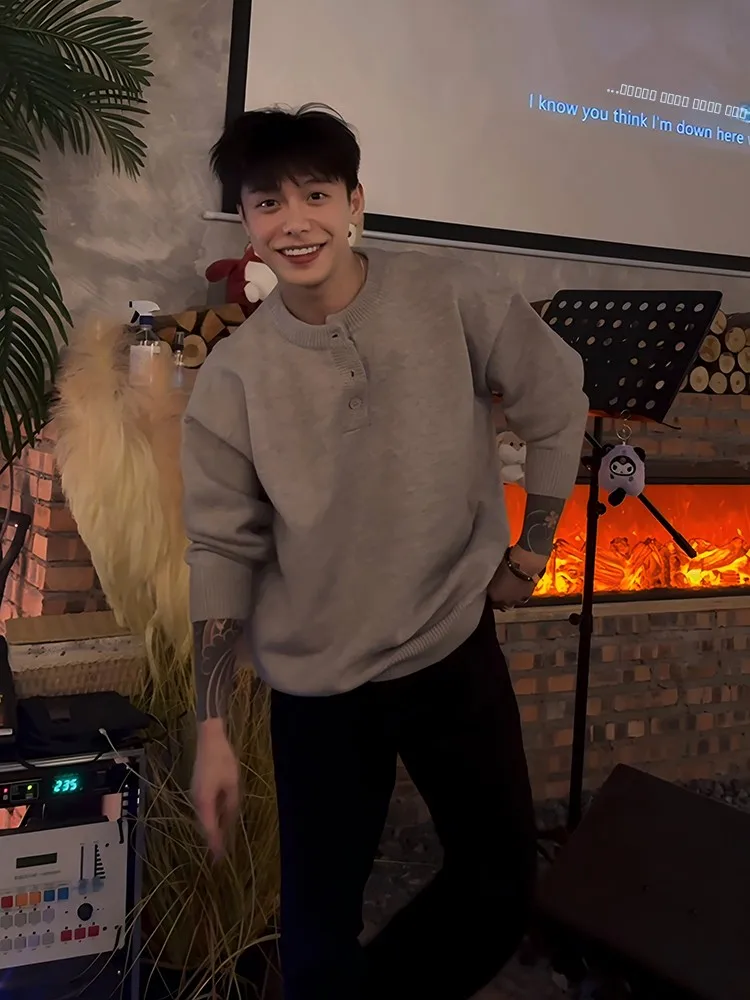 

Мужская трикотажная кофта с воротником-стойкой Henry, с длинным рукавом, для повседневной носки, зимняя, модная, удобная, из полиэфирного волокна, внутренняя рубашка