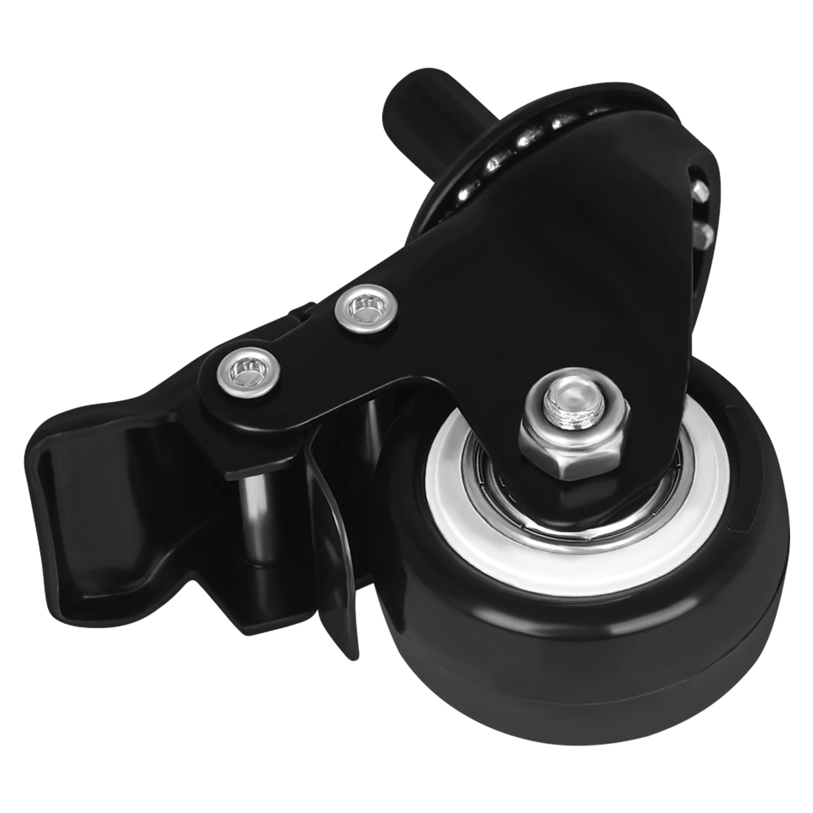 PO-27 Piano Caster Wheel Single for Upright Piano with Brake PU Silent Wheel Heavy Duty Metal Frame Piano Replacement Part