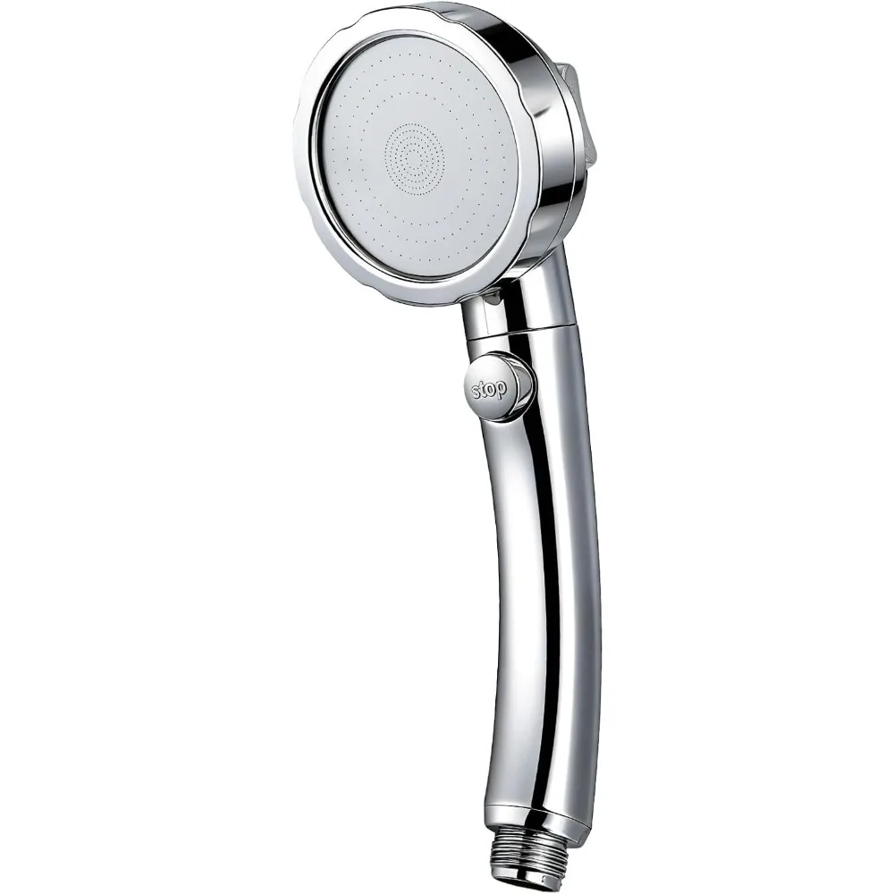 

High Pressure Handheld Shower Head with ON OFF Pause Switch 3 Spray Modes Water Saving Detachable Shower Head for Low Pressure Strong Power Boost Rainfall Massage Jet Modern Bathroom Upgrade High Flow Chrome Finish Easy