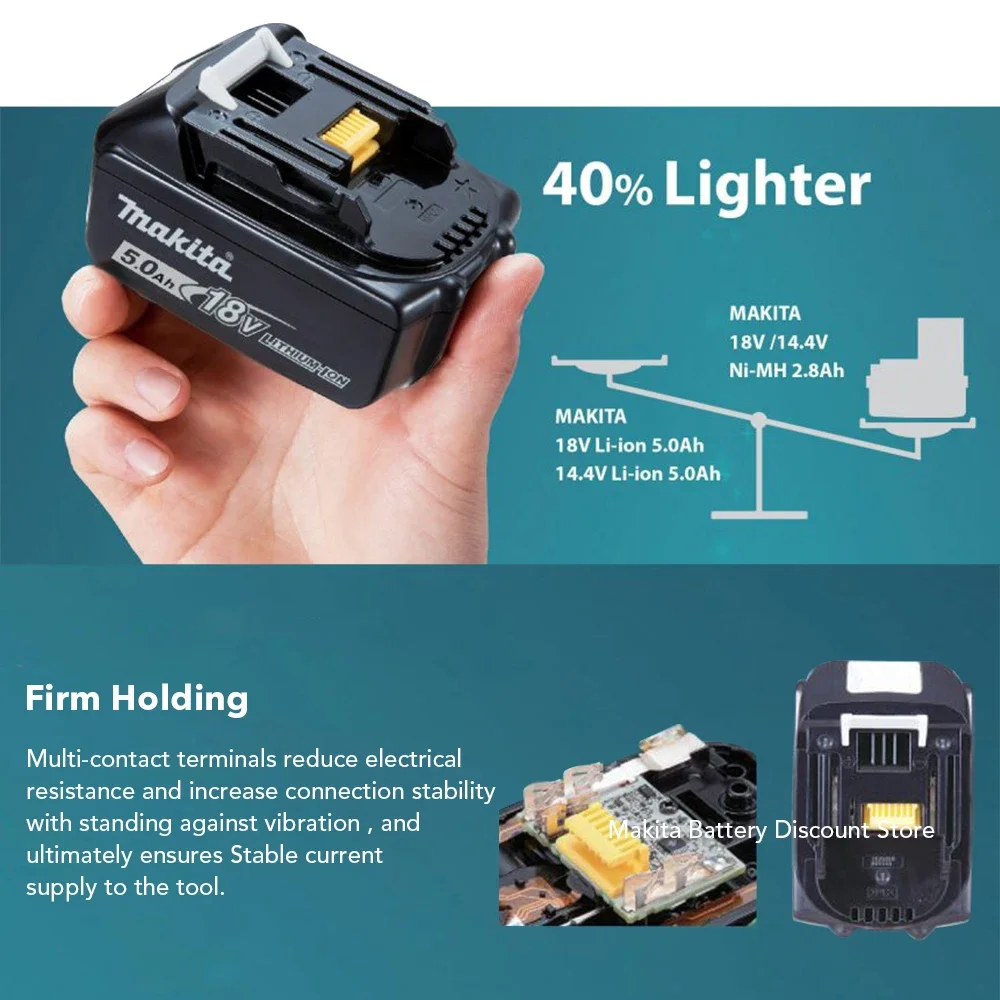 100% Genuine Makita 6Ah/5Ah/3Ah Makita 18V Battery BL1830B BL1850B BL1850 BL1840 BL1860 BL1815 Replacement Lithium Battery