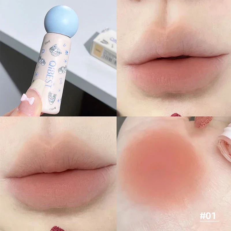 

QIBEST Single Color Velvet Matte Mist Lip Gloss Waterproof Non-Stick Cup Lip Glaze Smudge Proof Not Fade Liquid Lipstick Makeup