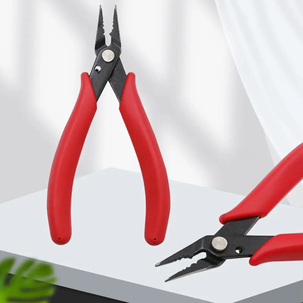 High Carbon Steel Jewellery Bead Setting Pliers Red Rubber Jewelry Crimping Pliers DIY Handmade Tool Jewelry Pliers Tools