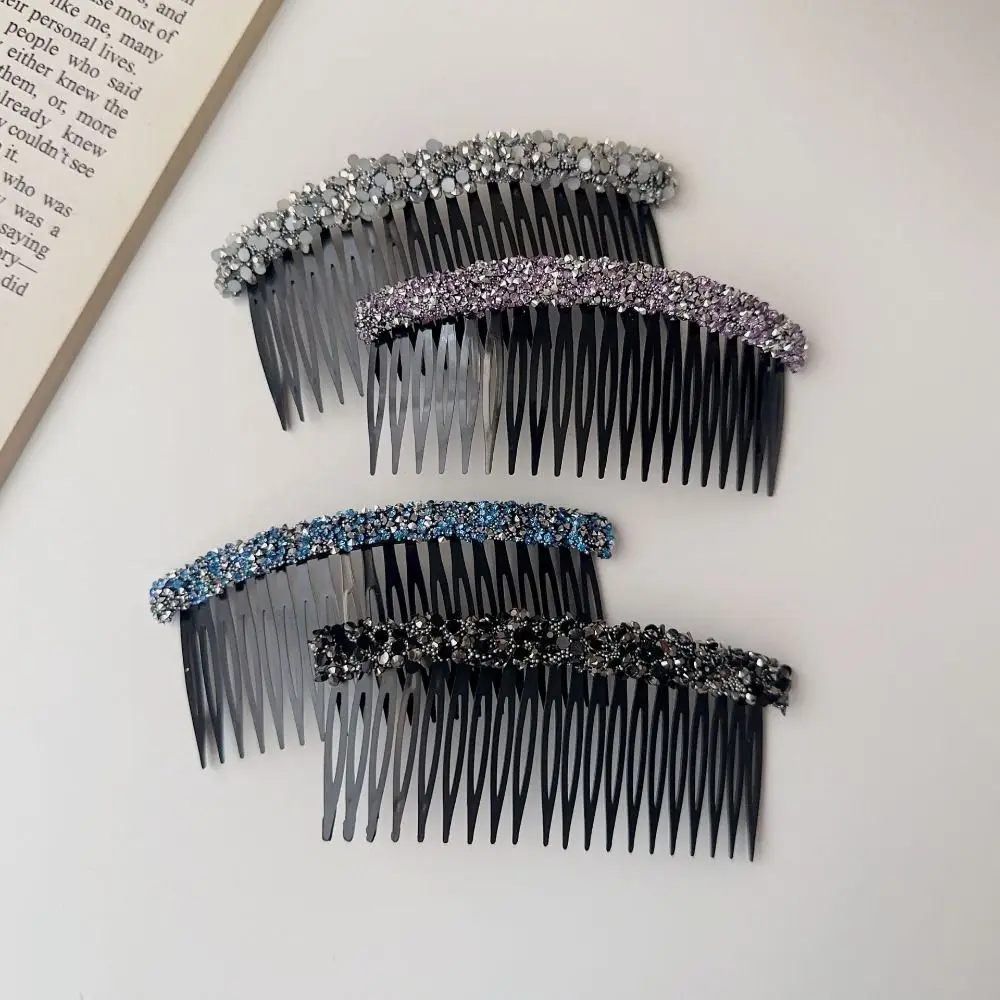 Fashion Korean Rhinestone Comb Hair Clip Invisible Shiny Hair Styling Accessory Hairband Teeth Girls