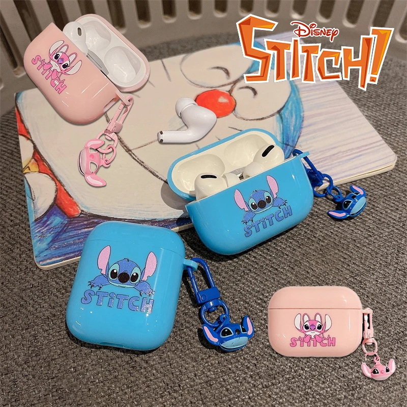 

Disney Lilo & Stitch Protective Cover for Airpods Pro 1 2 3 Case Cartoon Headphone Box Headset Cover with Keychain Pendant Gift
