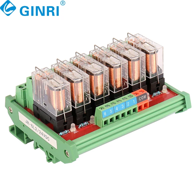 โมดูลรีเลย์ JR-6L2 24v 6 ช่องสัญญาณ แบบหน้าสัมผัส 2NO 2NC