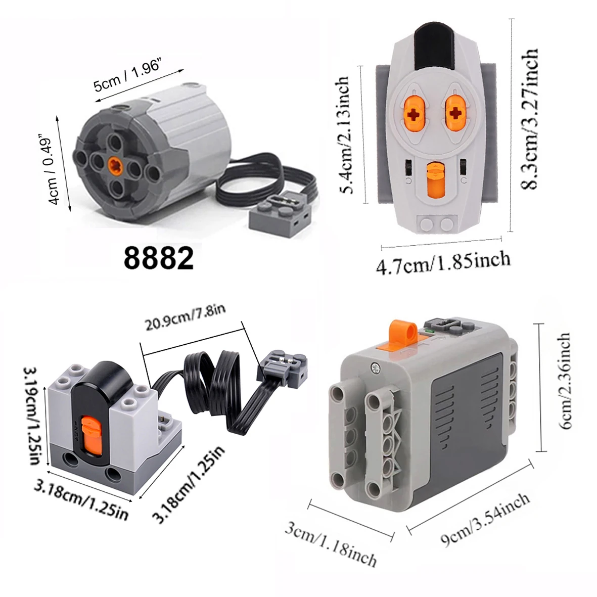 Piezas de extensión de función de potencia de alta tecnología MOC, Motor 8882 XL con tecnología de grupo de energía de todas las marcas, bloques PF, juguetes de ladrillo DIY, 7 Uds.