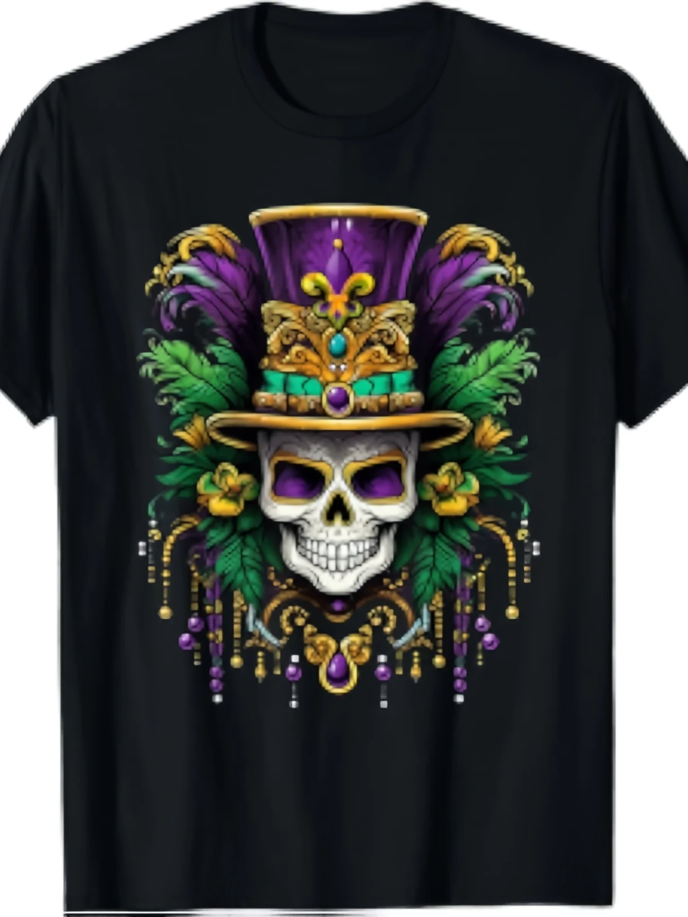 Mardi Gras Costume Sugar Skull Carnival New Orleans Trip T-Shirt Football Shirts 2026 for Man Clothes Streetwear Men Kawaii Clothes Mens Designer Clothes Funny T Shirts Men's Clothing s Funny T-Shirts Men's Wear T Shirt Men 2026 T-Shirt Men
