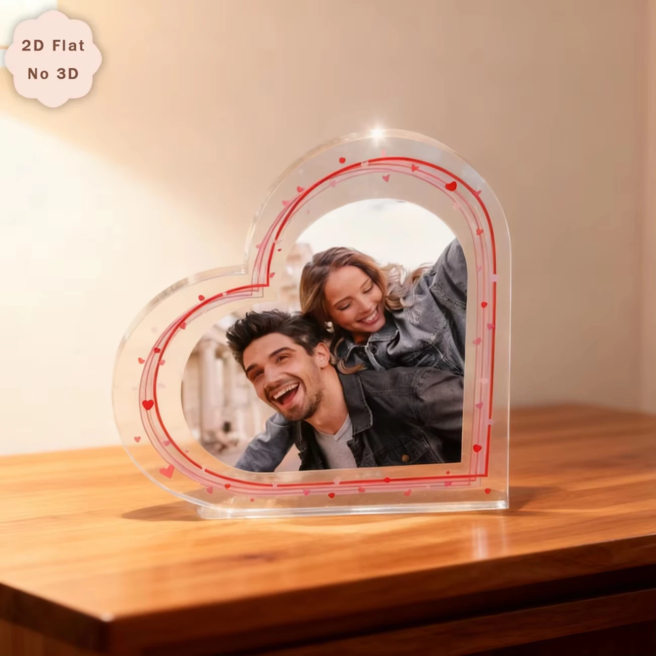 Customizable Acrylic Heart-Shaped Plaque Photo & Text Birthday Gift Sentimental Keepsake Thoughtful Present with Personalization