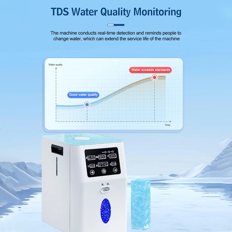 عالية النقاء الهيدروجين H2 آلة استنشاق التنفس مركز العافية معدات مولد استنشاق الهيدروجين 1500/3000 مللي الغاز البني