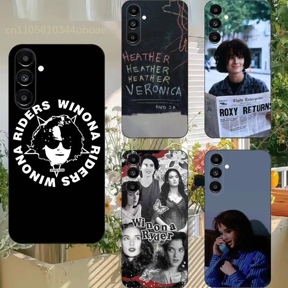 Actress W-Winona Ryder Phone Case For Samsung S25,24,21,22,23,20,S30,Ultra,Plus,Fe,Lite,Note,5G Black Soft