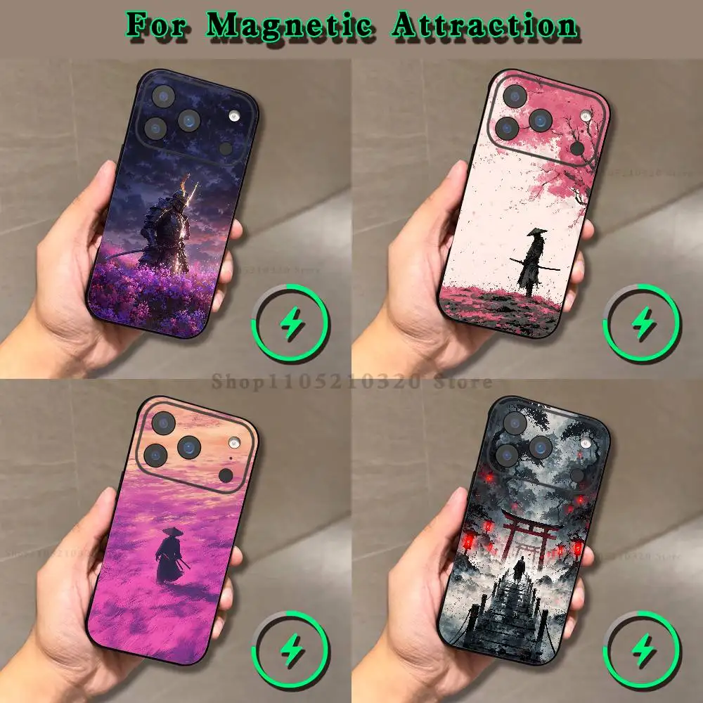 

Japan S-Samurai Phone Case For iPhone 17,16,15,14,13,12,11,Pro,Max,Plus,E,Air,Mini Magnetic Magsafe Frosted Clear
