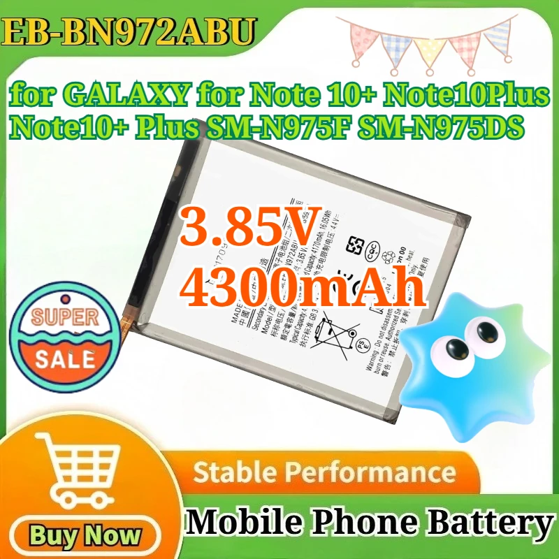 

EB-BN972ABU 3.85V 4300mAh Li-ion Battery for GALAXY for Note 10+ Note10Plus Note10+ Plus SM-N975F SM-N975DS Mobile Phone Battery