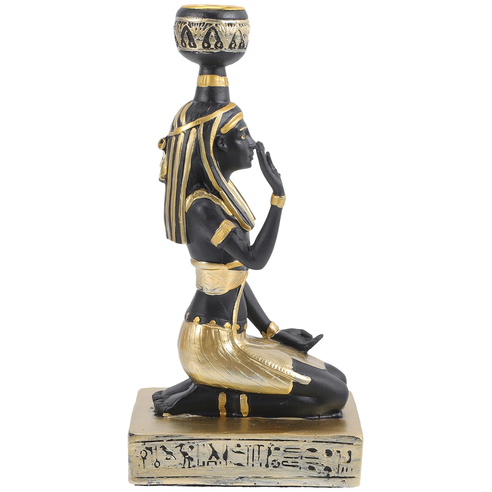 

Egypt Themed Resin Holder Vintage Style Desktop Tealight Candlestick Elegant Retro Home Table Decor Holder