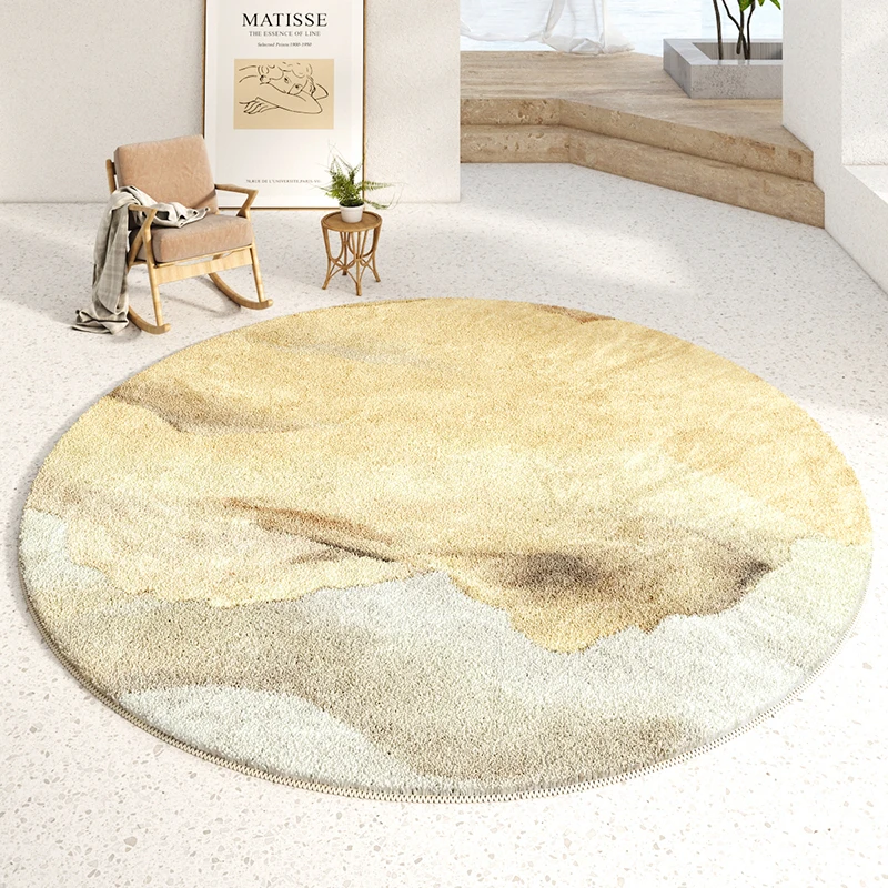 Modern Luxury Rugs for Bedroom Fluffy Soft Living Room Decoration Carpet Minimalist Abstraction Lounge Rug Round Plush Floor Mat