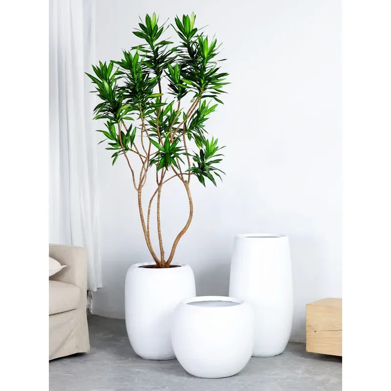 for Nordic Barn Style Magnesium Mud Floor-standing Tall Large Flower Pot Indoor Outdoor Use Living Room Tree Plant