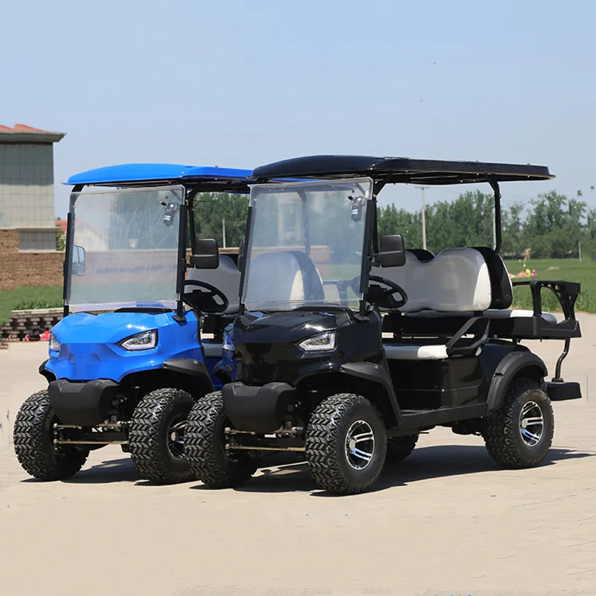 Street Legal Beach Off-Road Solar Panel 48V 72V Lithium Battery Lift Kit Electric Golf Cart 2/4/6 Seater Hunting Cart