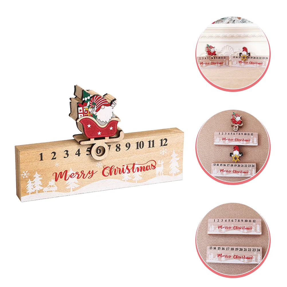 Number Calendar Ornament Elderly Advent for Children Calendars Kids Wood Countdown