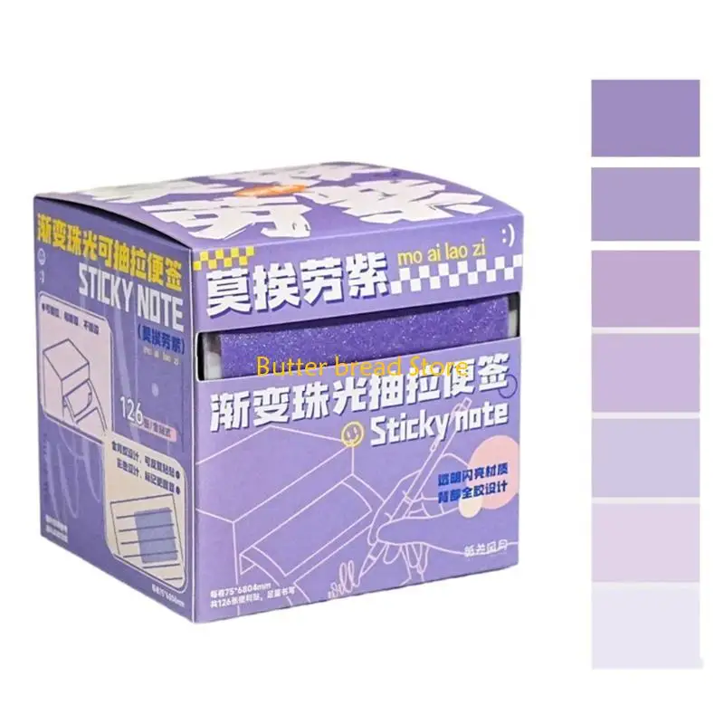 W89C Pull out Viscous Notes, 126 Sheets Pull Out Writing Notes, Pull out Type Writing Notes Paper Small Clear Note Pad