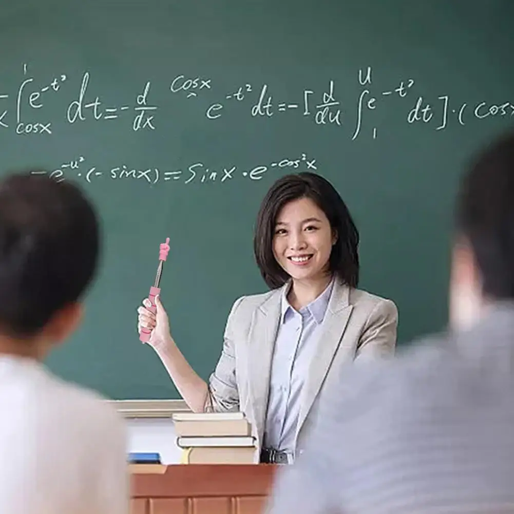 Fun Shape Finger Reading Stick Finger Pointer Stick Stainless Steel Telescopic Finger Pointer Stick for Teachers Ideal Classroom