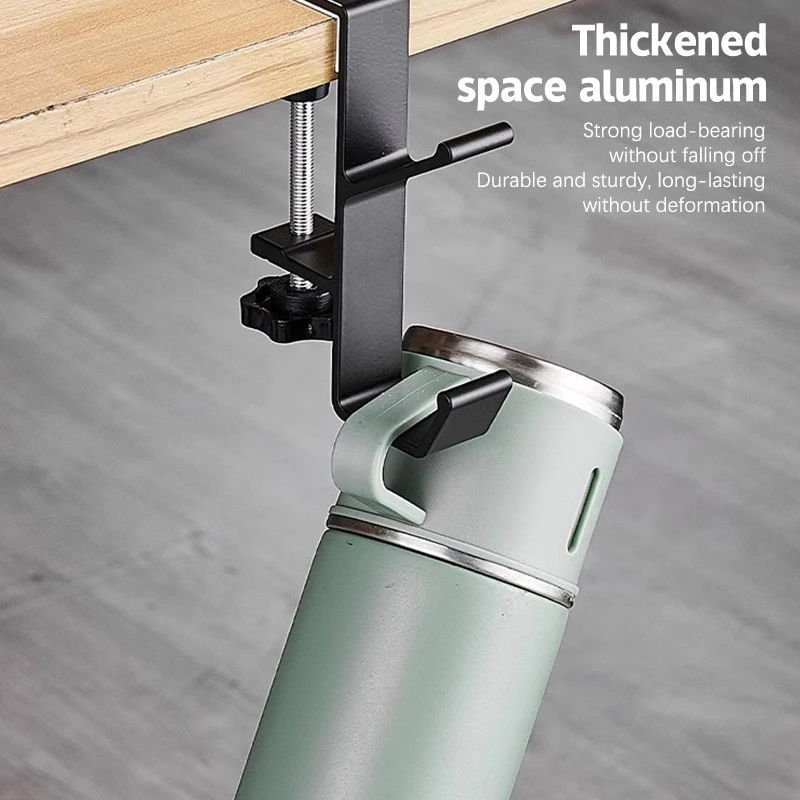 Adjustable Desk Edge Hook Punch-free Table Side Hook Multi-functional Holder Clothing Coat Keys Bathroom Towel Organizer