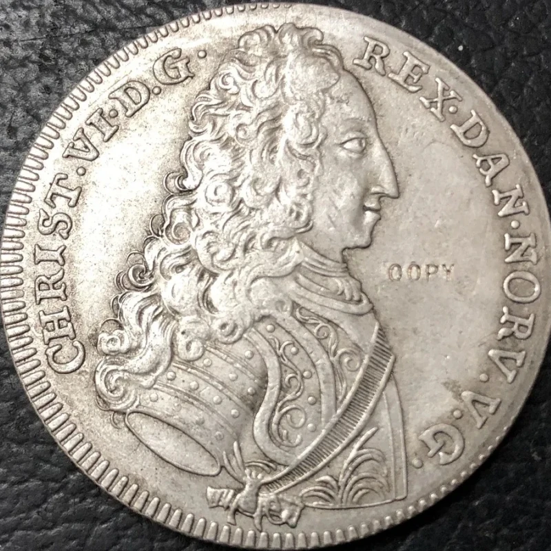 1731 Denmark 4 Mark Dansk  Silver Copy Coin