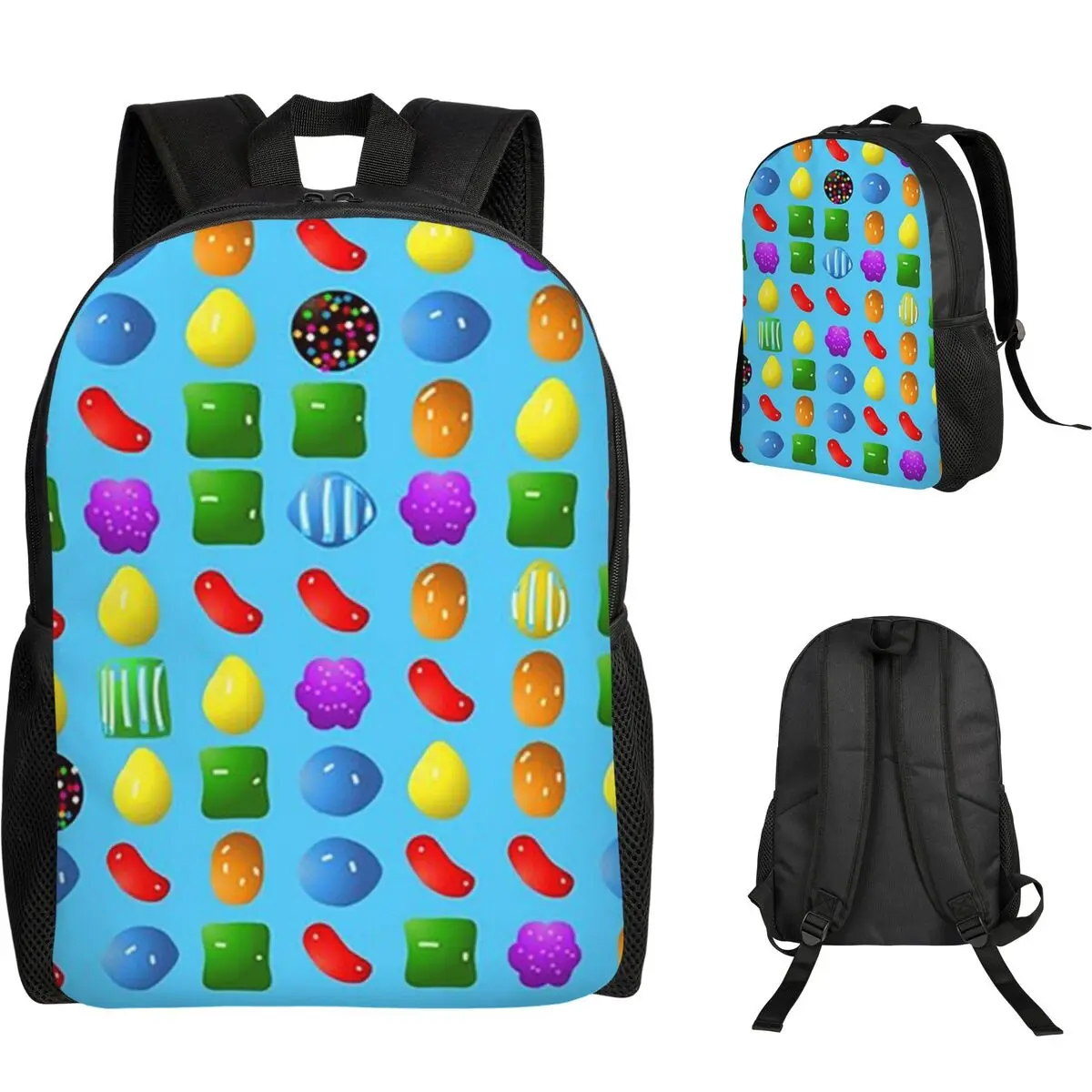 All New Candy Crush Saga Student Backpack School Bag Hiking Travel Daypack for Men Women Fashion Bookbag Shoulder Bags